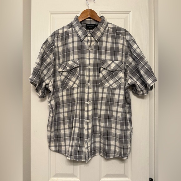 Harley-Davidson Other - Harley-Davidson Black & White Plaid Button-Down Shirt – Men’s XXL